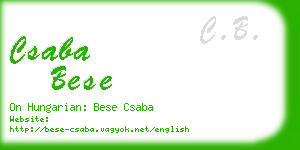 csaba bese business card